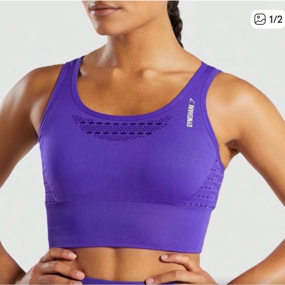 Gymshark Energy+ Seamless Indigo Crop Top Sports Bra